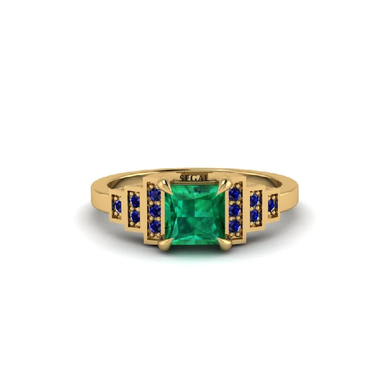 Emerald Geometric Princess Cut Engagement Ring - Thea No. 64