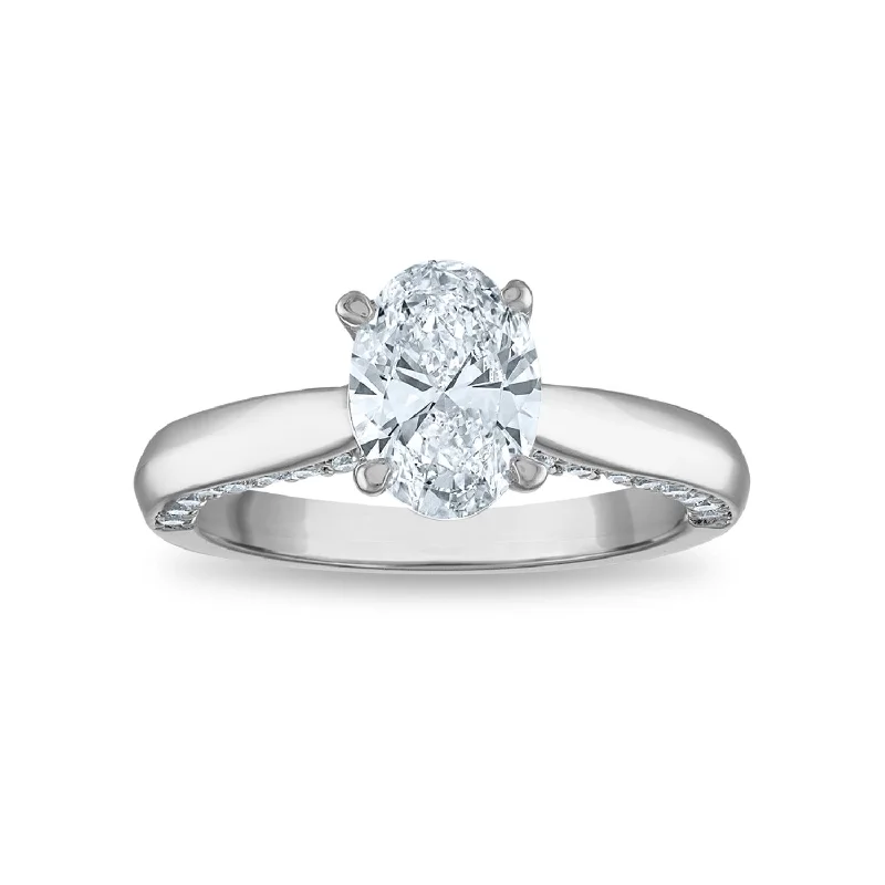 Signature EcoLove 2 CTW Lab Grown Diamond Solitaire Engagement Oval Ring in 14KT White Gold