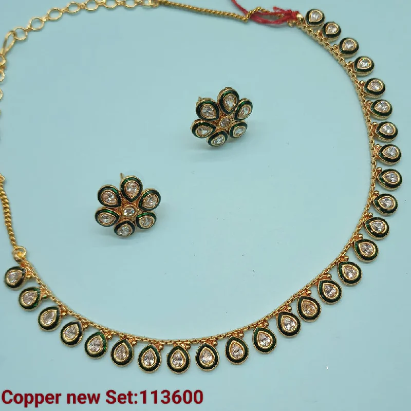 initial necklaces for women -Padmawati Bangles Copper Gold Plated Necklace Set