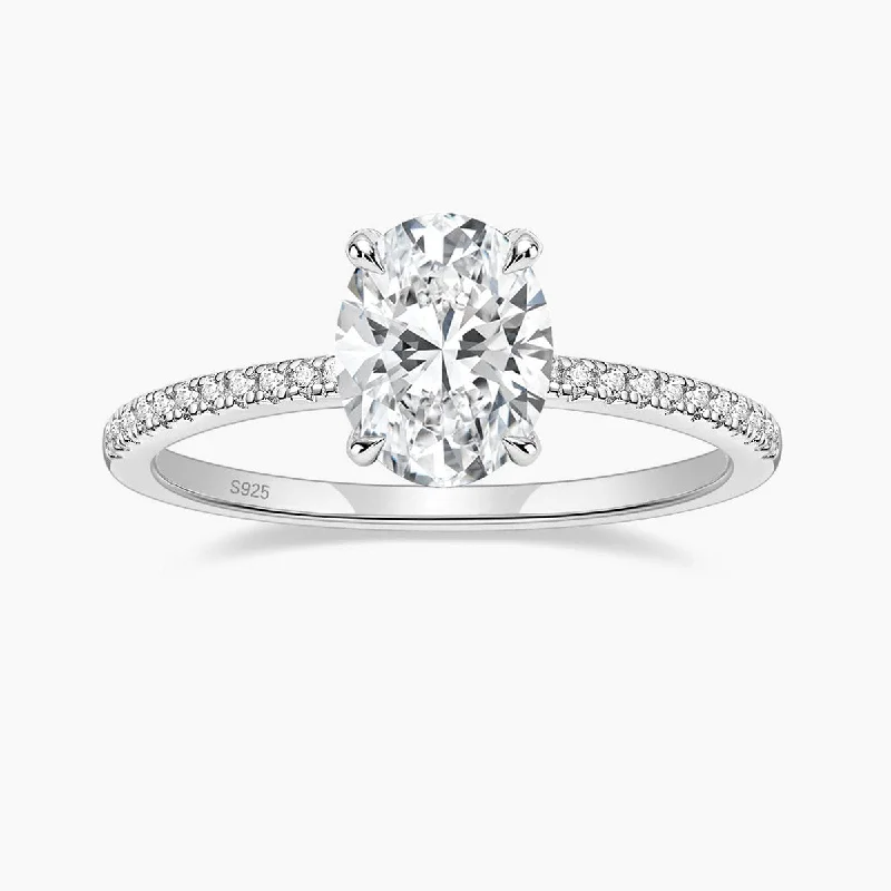 Oval Cut Cubic Zirconia Engagement Ring