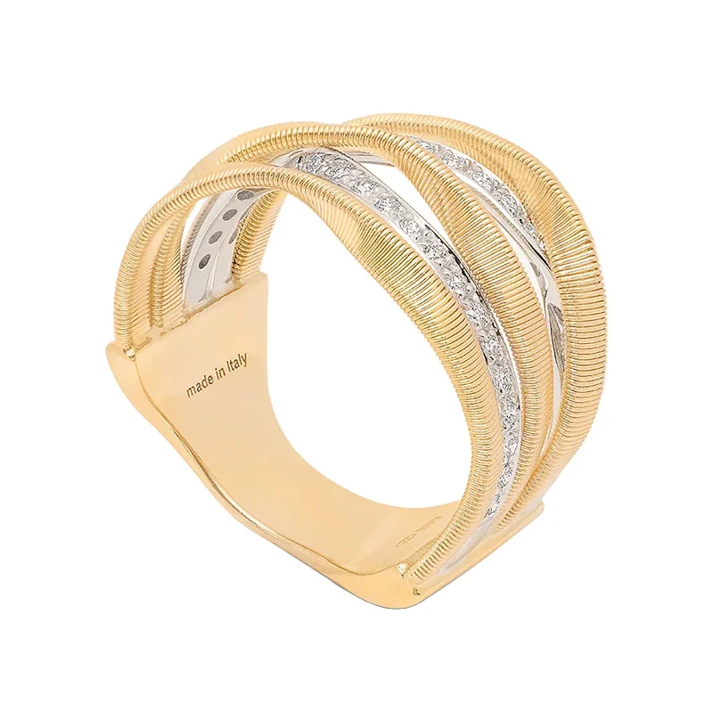 solitaire rings for women -Marrakech 5-Band Coil Ring With Diamonds