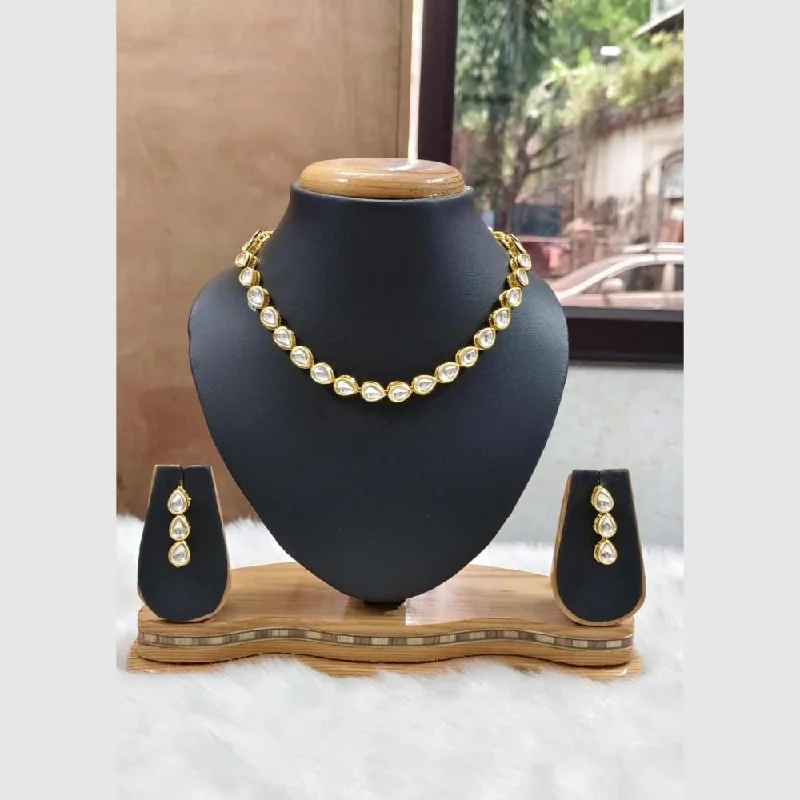 sapphire diamond necklaces for women -SNERA Gold Plated Crystal Stone And Pearls Necklace Set