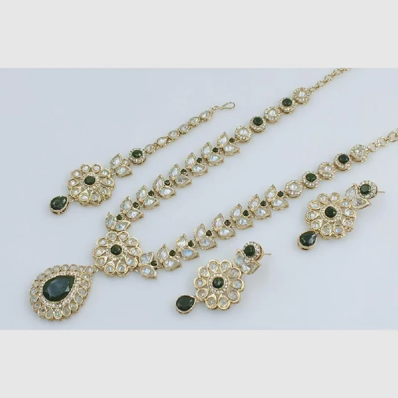 opal necklaces for women -Rani Sati Jewels Gold Plated Crystal Stone Necklace Set