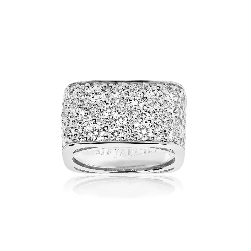 textured rings for women -Ring Novara Quadrato