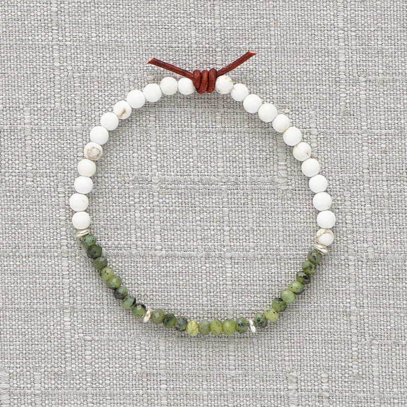 geometric bracelets for women -Dream Big Bracelet - Green Jade | Tiny Stacker