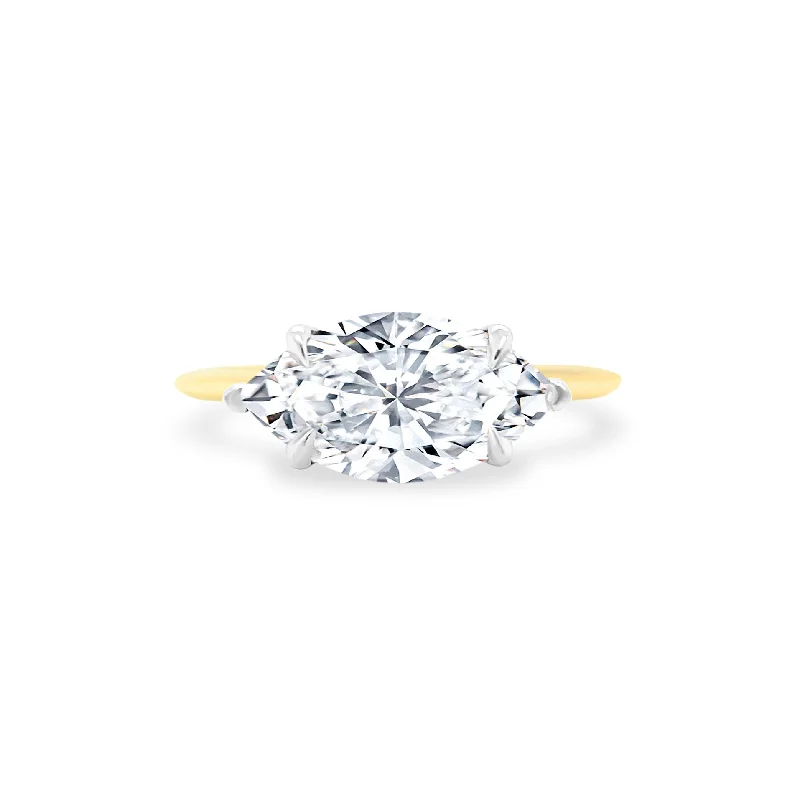 heart-shaped rings for women -East West Marquise Cut Solitaire