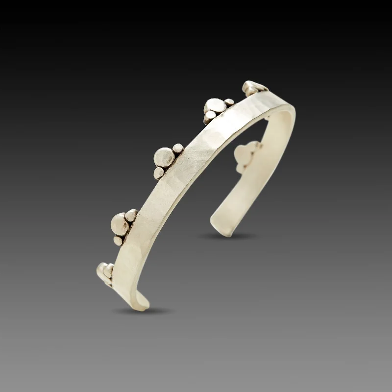 modern bracelets for women -Wide Silver Trios Cuff Bracelet