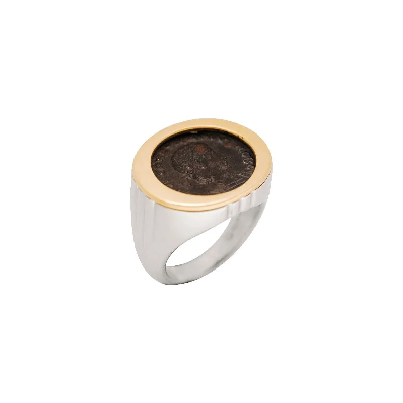 huggie rings for women -Roman Coin Ring