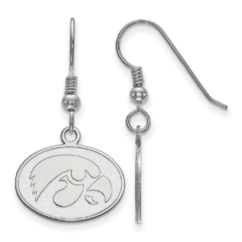 lightweight earrings for women -Sterling Silver University of Iowa Small Dangle Earrings