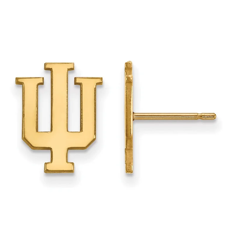 stud earrings for women -10k Yellow Gold Indiana University Small Post Earrings