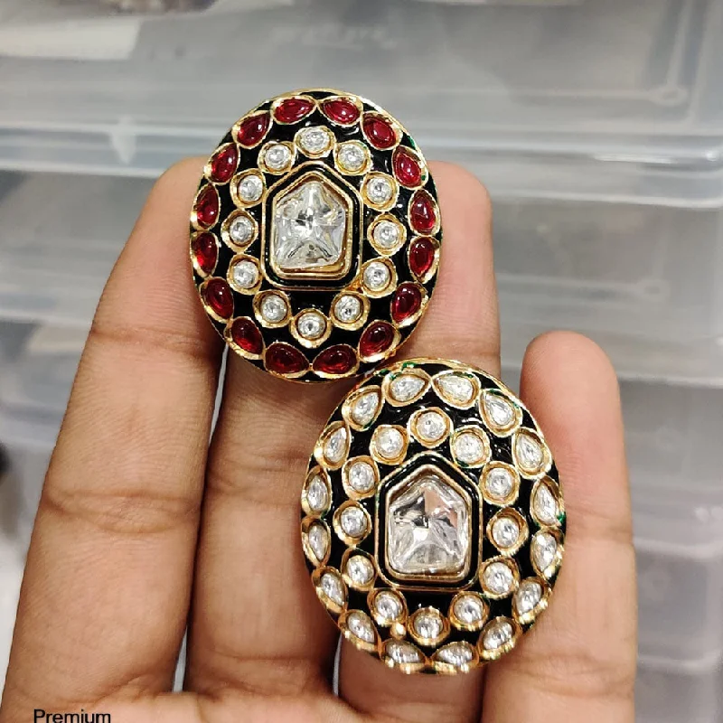 stackable rings for women -JCM Gold Plated Kundan Stone And  Meenakari Ring