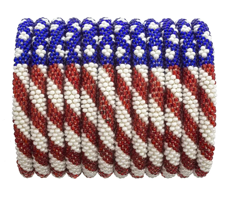 multi-layered bracelets for women -Roll-On® Bracelets <br> Stars & Stripes