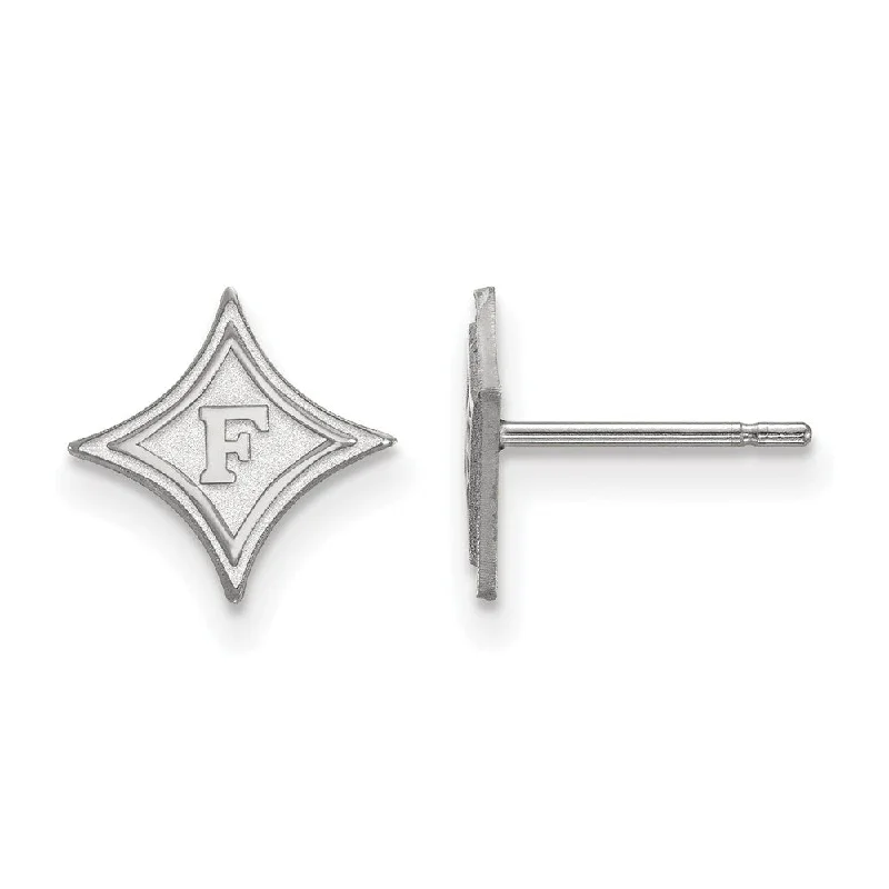 celestial star earrings for women -14k White Gold Furman University XS (Tiny) Post Earrings