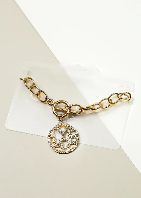 adjustable bracelets for women -Sparkly "LOVE" in Circle Bracelet