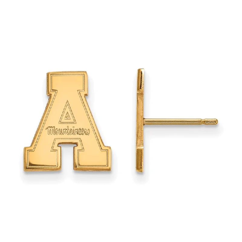 geometric earrings for women -10k Yellow Gold Appalachian State Small Post Earrings