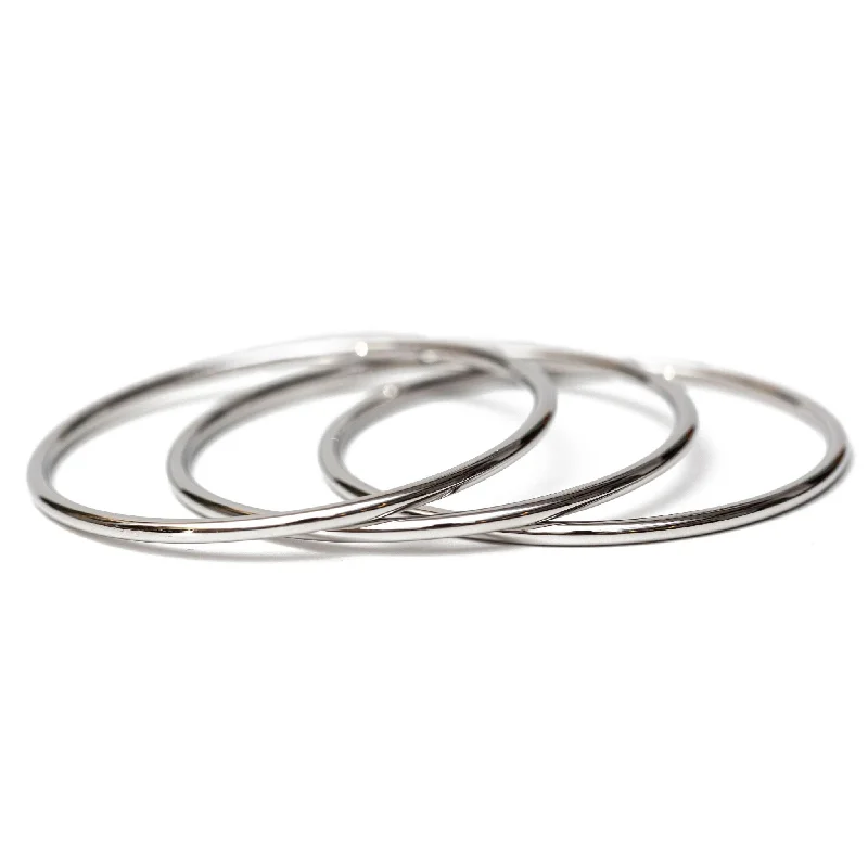 asymmetrical bracelets for women -Silver Luxe Bangle Bracelets