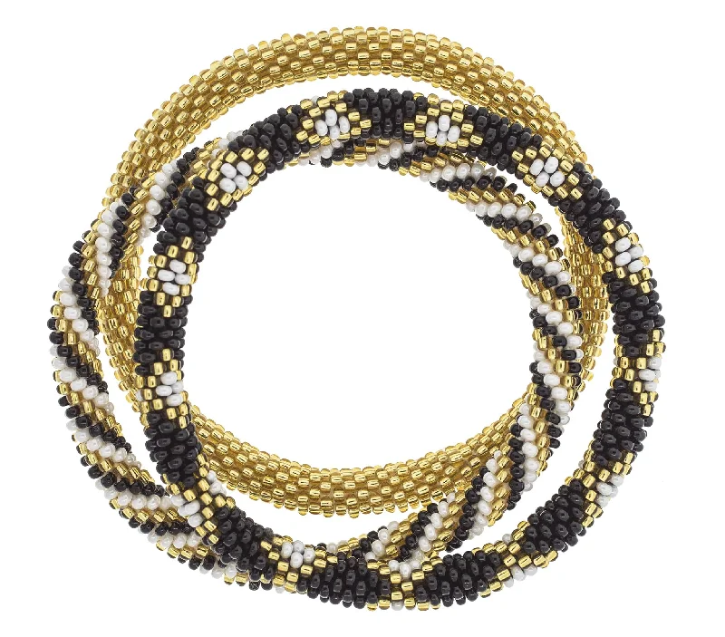 silver bracelets for women -Game Day Roll-On® Bracelets <br> Gold, White, & Black