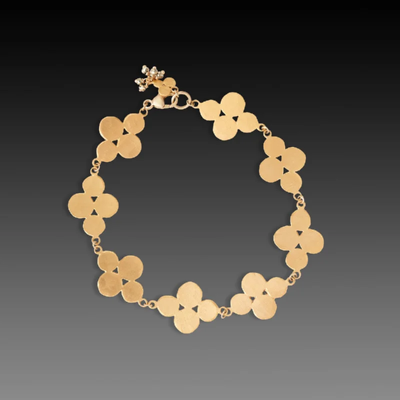 beaded bracelets for women -Gold Cluster Link Bracelet