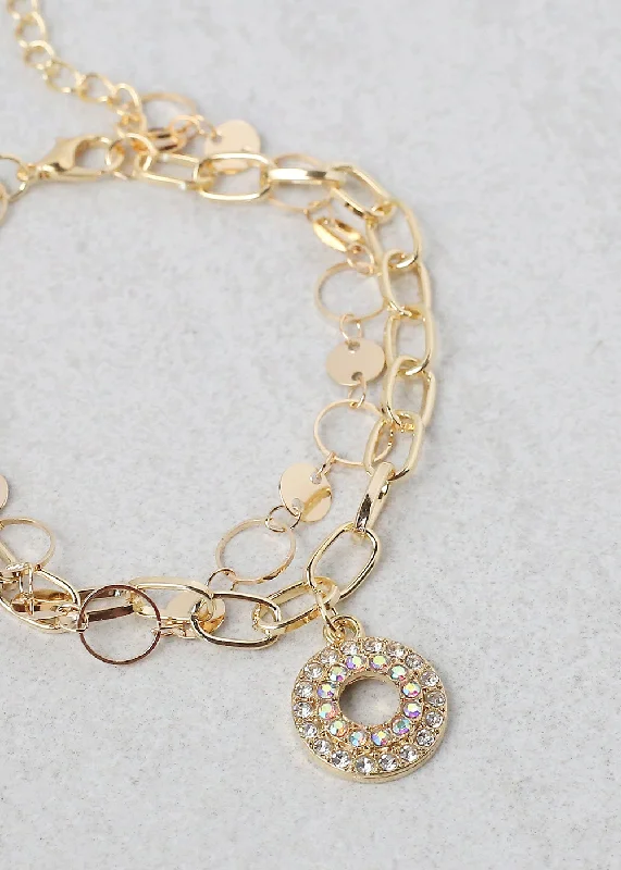 delicate gold bracelets for women -Ring Chain Bracelet