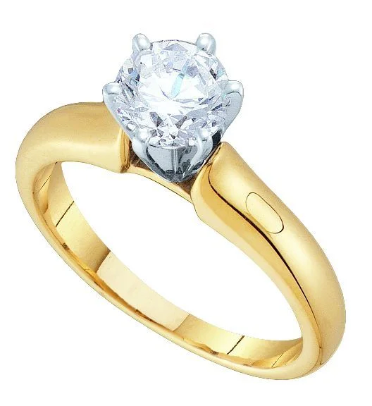 Signature Certificate 3/4 CTW Diamond Solitaire Engagement Ring in 14KT Yellow Gold