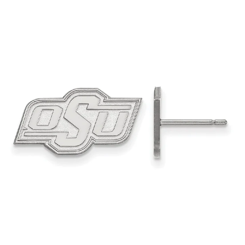 huggie earrings for women -Sterling Silver Oklahoma State University XS (Tiny) Post Earrings