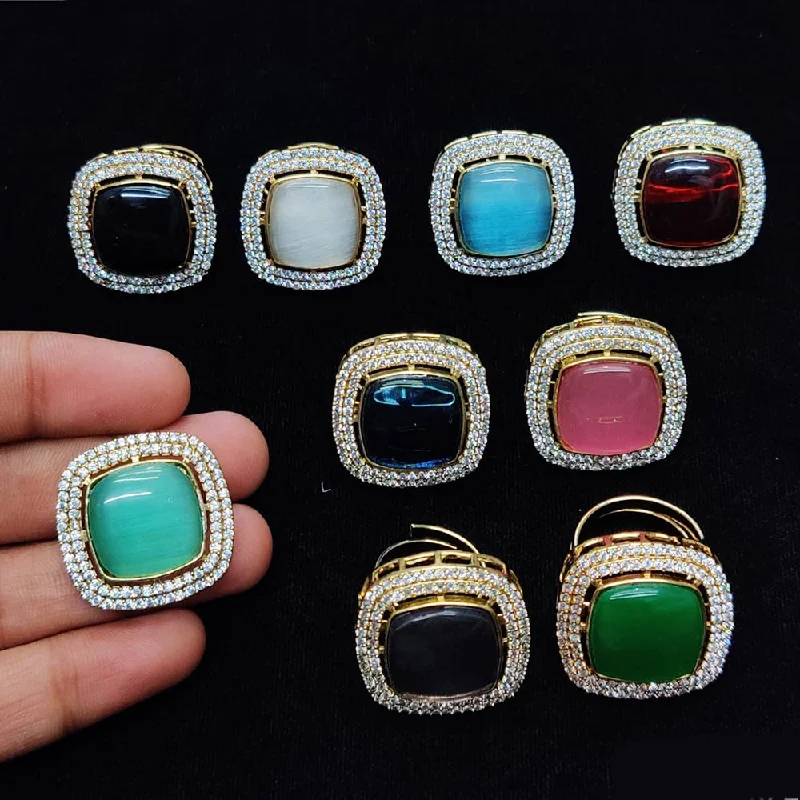 vintage-style rings for women -JCM Gold Plated Austrian Stone Ring