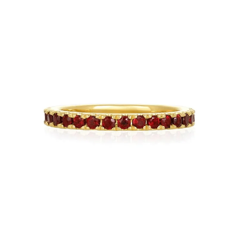 thick gold rings for women -Sample Sale Garnet Band