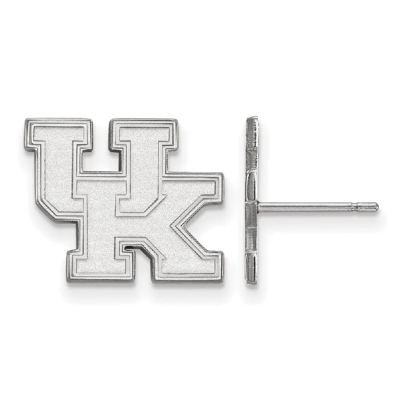 bar earrings for women -14k White Gold University of Kentucky Small 'UK' Post Earrings