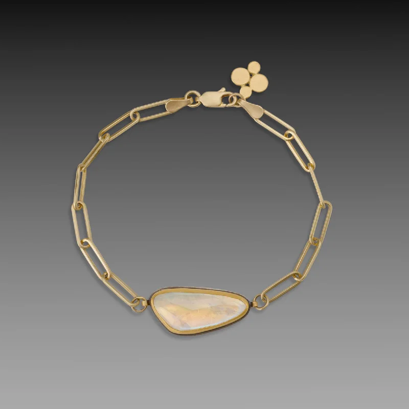 handcrafted bracelets for women -Moonstone & Gold Bracelet