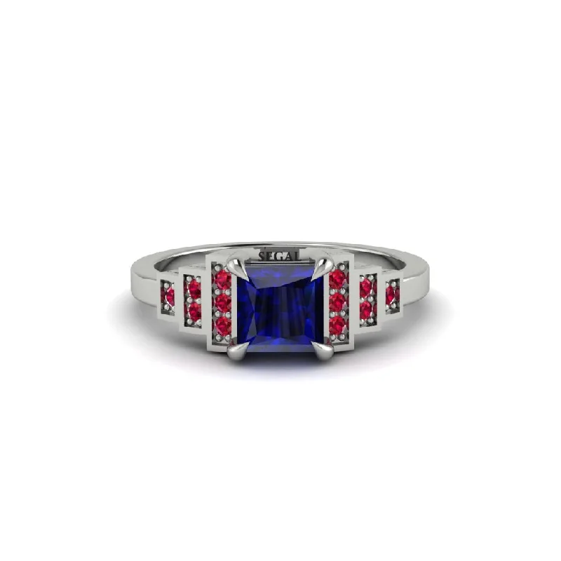 Sapphire Geometric Princess Cut Engagement Ring - Thea No. 60