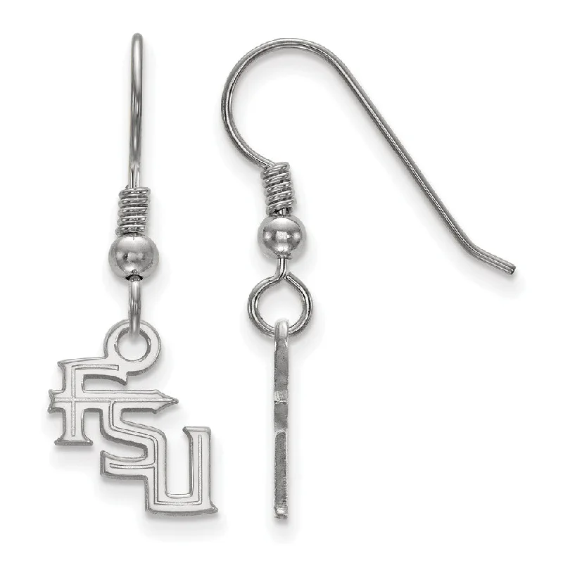 zodiac sign earrings for women -Sterling Silver Florida State University XS (Tiny) Dangle Earrings