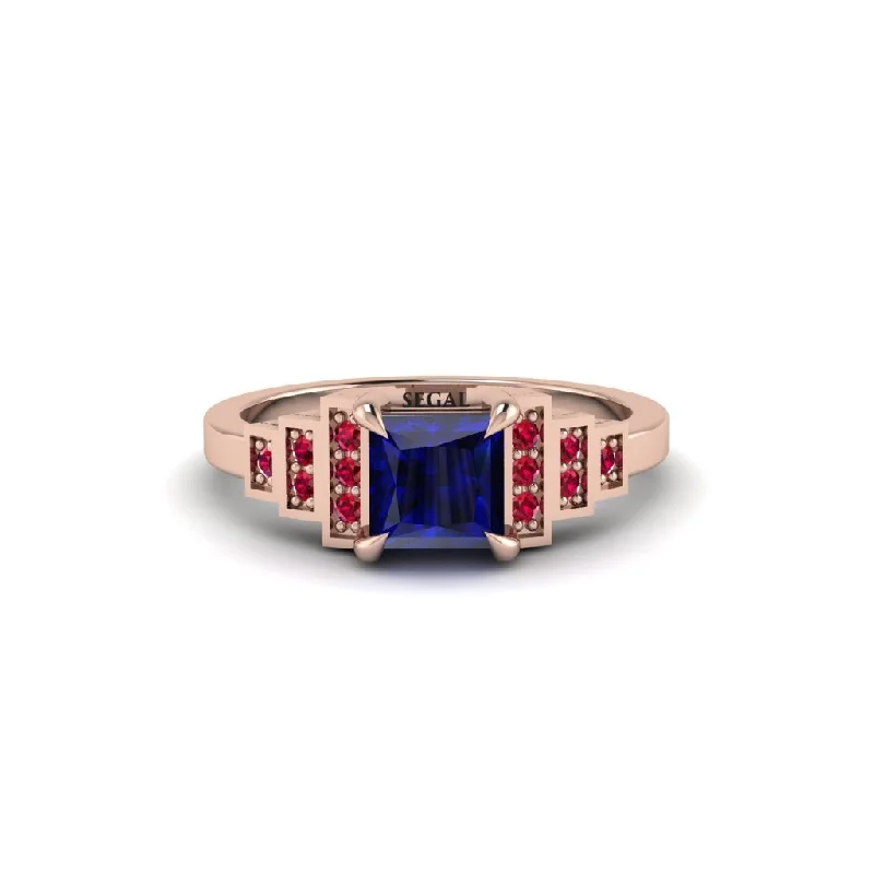 Sapphire Geometric Princess Cut Engagement Ring - Thea No. 59