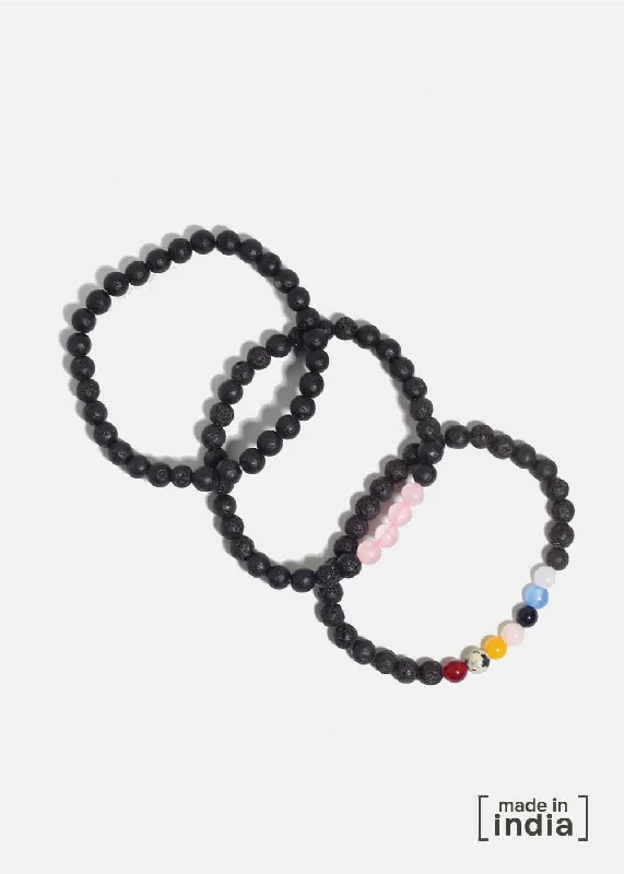 minimalist chain bracelets for women -A+ Lava Essential Oil Diffusing Bracelet