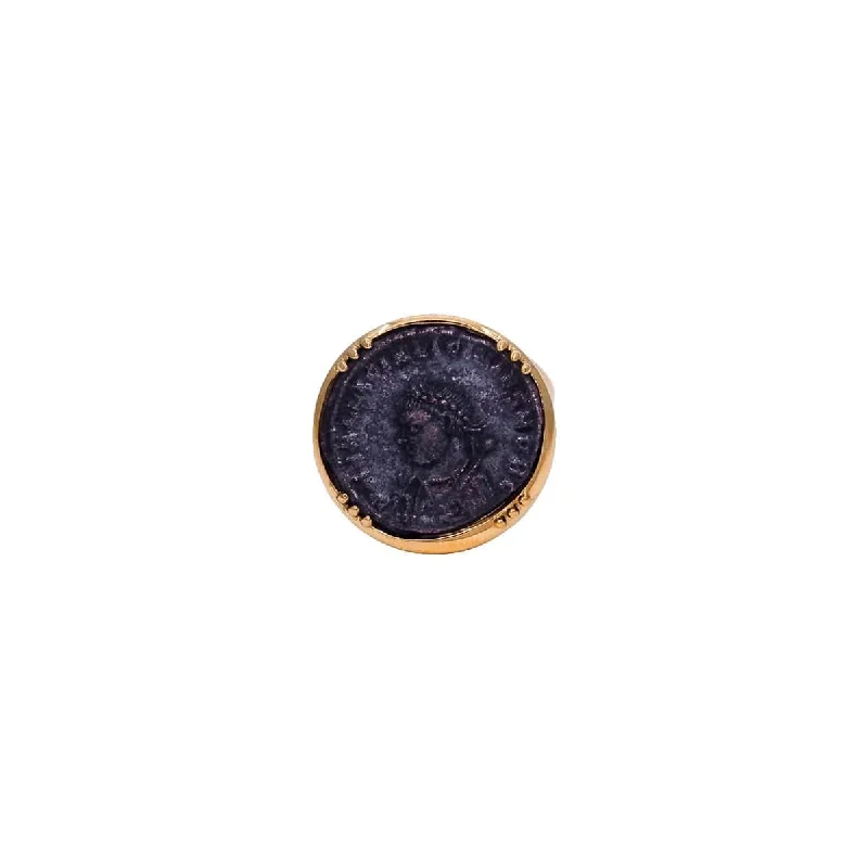 rope rings for women -Bronze Roman Coin Ring