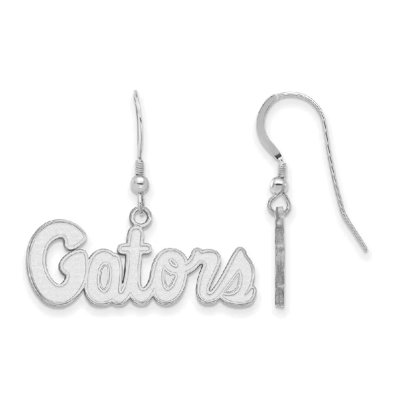 luxurious earrings for women -Sterling Silver University of Florida Small 'Gators' Dangle Earrings