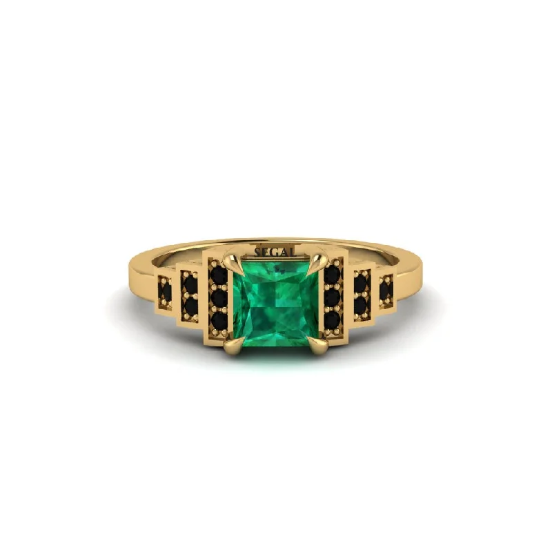 Emerald Geometric Princess Cut Engagement Ring - Thea No. 34