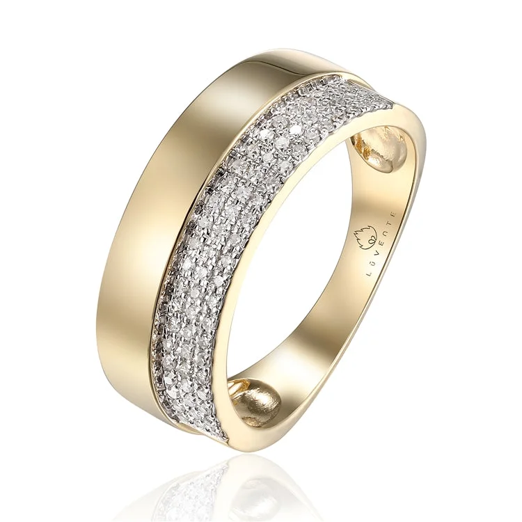 sun and moon rings for women -Luvente 14k Diamond Fashion Ring R03643