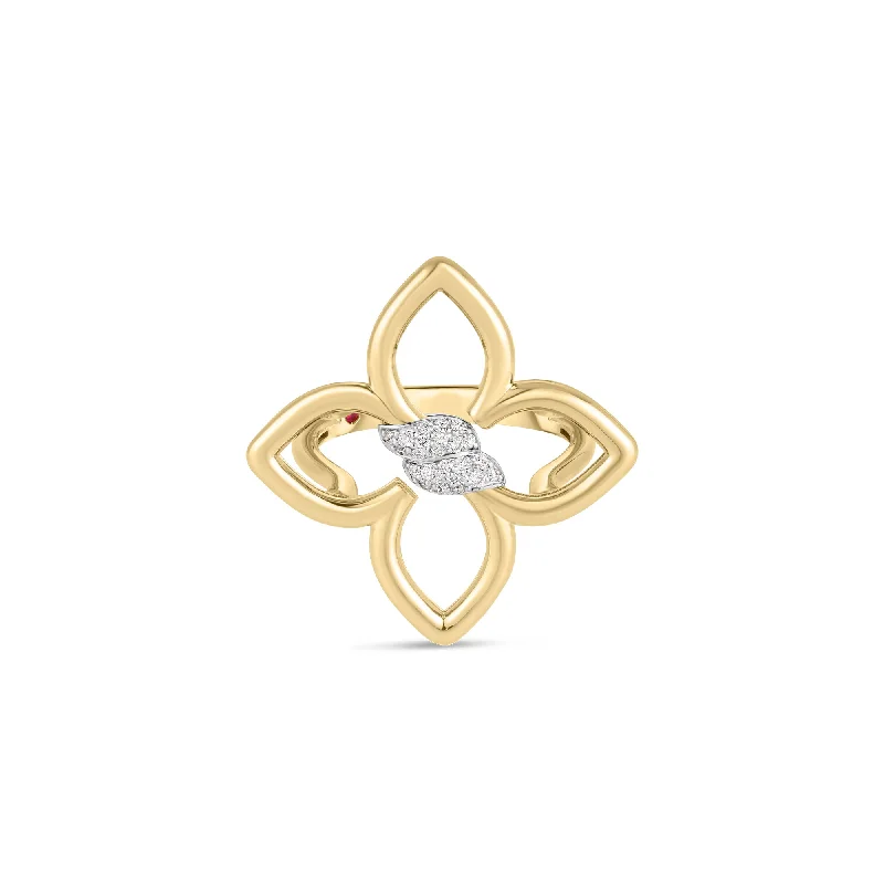 star-shaped rings for women -Diamond Small Cialoma Flower Ring