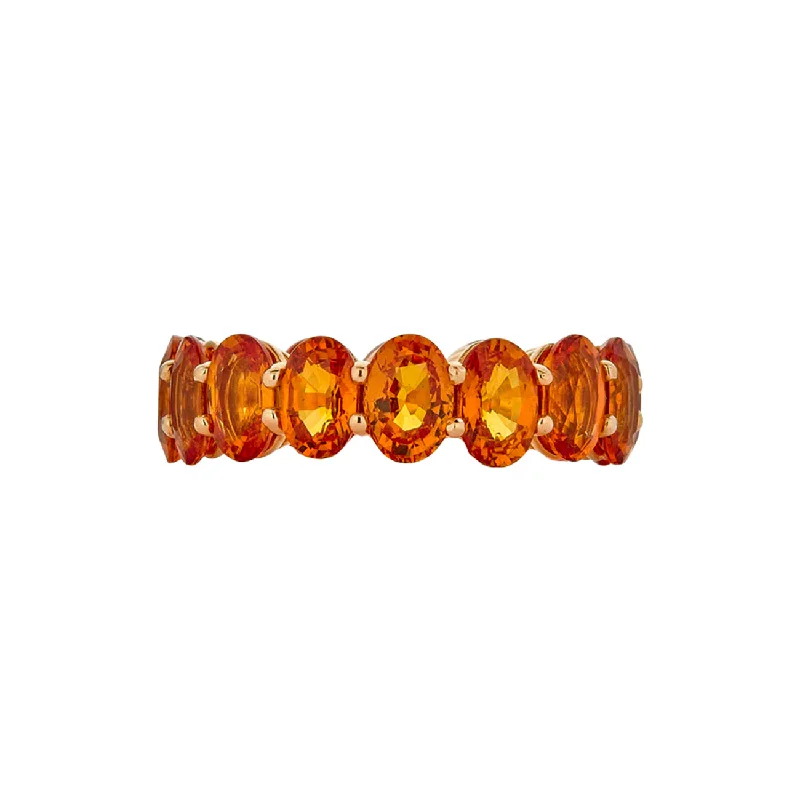 minimalist gold rings for women -Orange Sapphire Eternity Band