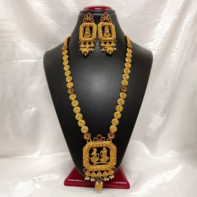 infinity necklaces for women -Darshana Jewels Kundan Stone Gold Plated Necklace Set