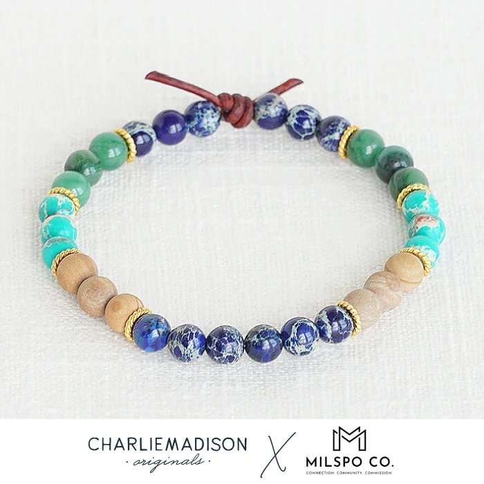 personalized bracelets for women -Sending Hope Mini Bracelet - Brook Leona Mission Sending Scholarship | Milspo Co. X Charliemadison Collaboration