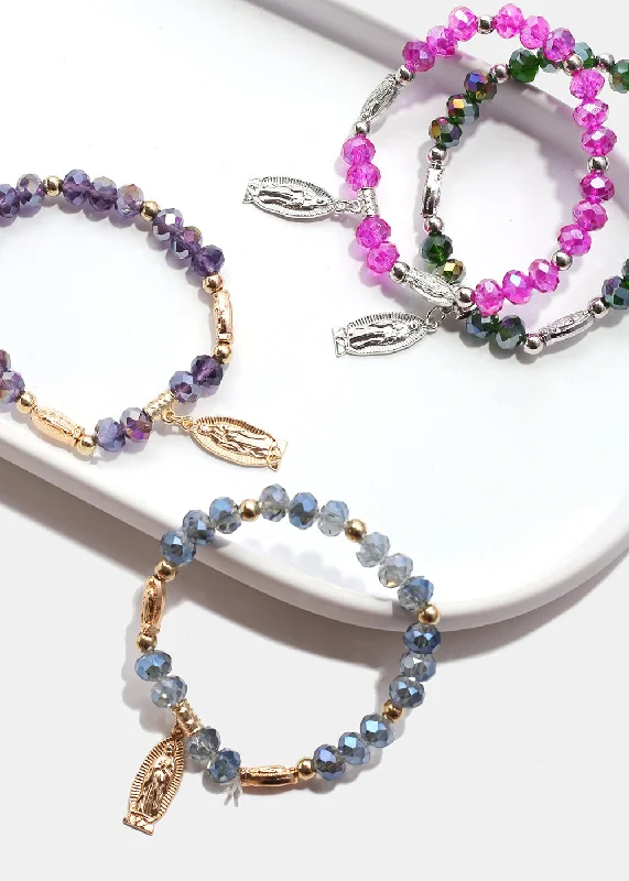 opal stone bracelets for women -Rosary Bracelet & Earring Set