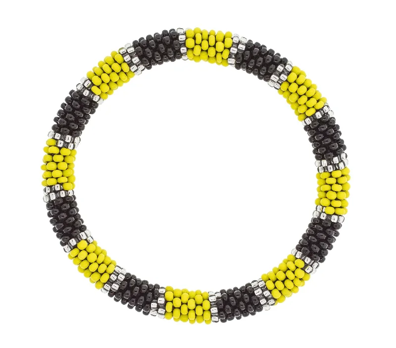 delicate gold bracelets for women -Game Day Roll-On® Bracelet <br> Black & Yellow