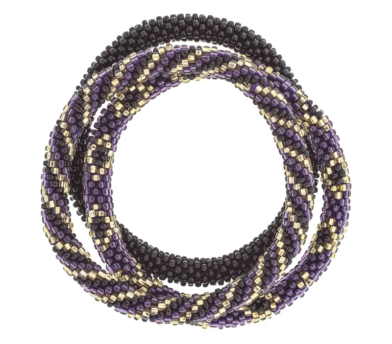 big statement bracelets for women -Game Day Roll-On® Bracelets <br> Purple & Black