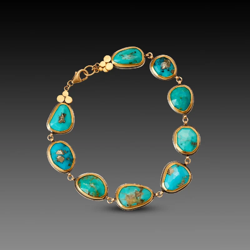 asymmetrical bracelets for women -Turquoise Links Bracelet