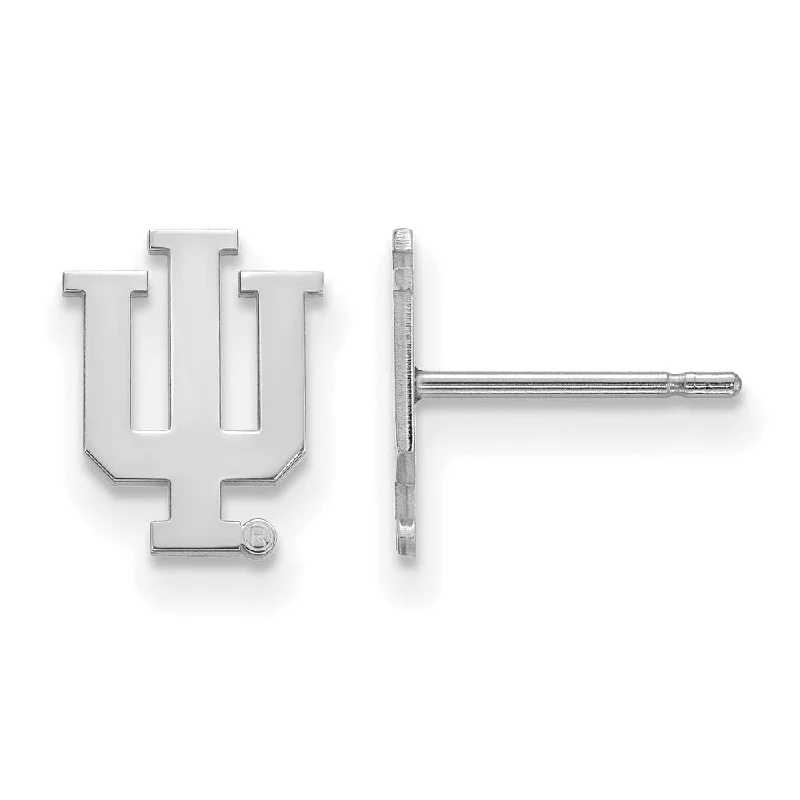 best luxury earrings for women -10k White Gold Indiana University XS (Tiny) Post Earrings