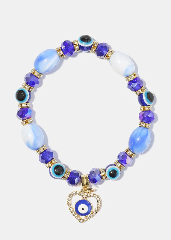 adjustable bracelets for women -Blue Evil Eye Bracelet