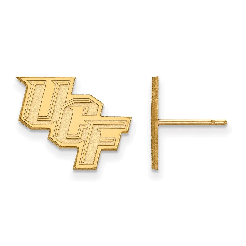 high-end earrings for women -10k Yellow Gold Univ. of Central Florida Small Post Earrings