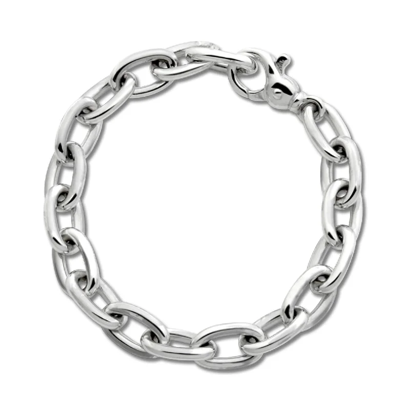 handmade bracelets for women -Smooth Oval Link Bracelet