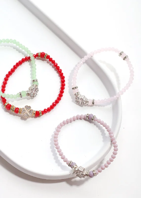 opal stone bracelets for women -Clover Bead Bracelet